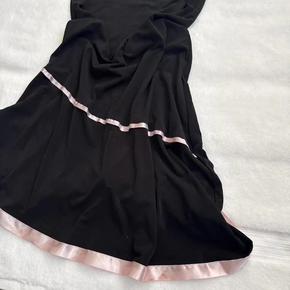 adorable chic black‎ and pink asymmetrical skirt